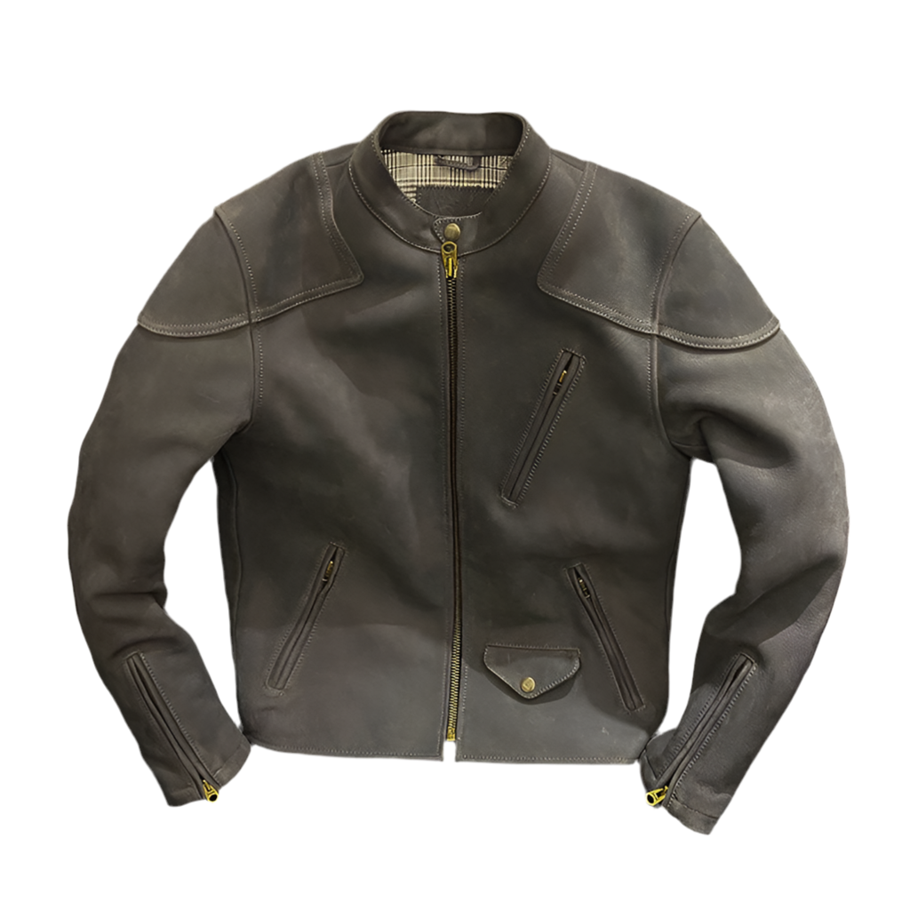 7347 ARASY™ Leather Gray Bombadier Jacket