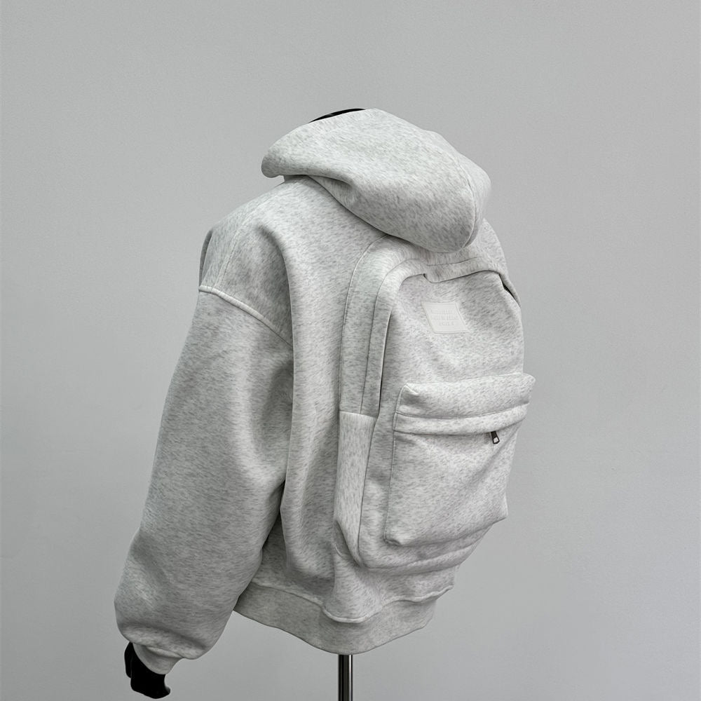 White Bomber With Hoodie