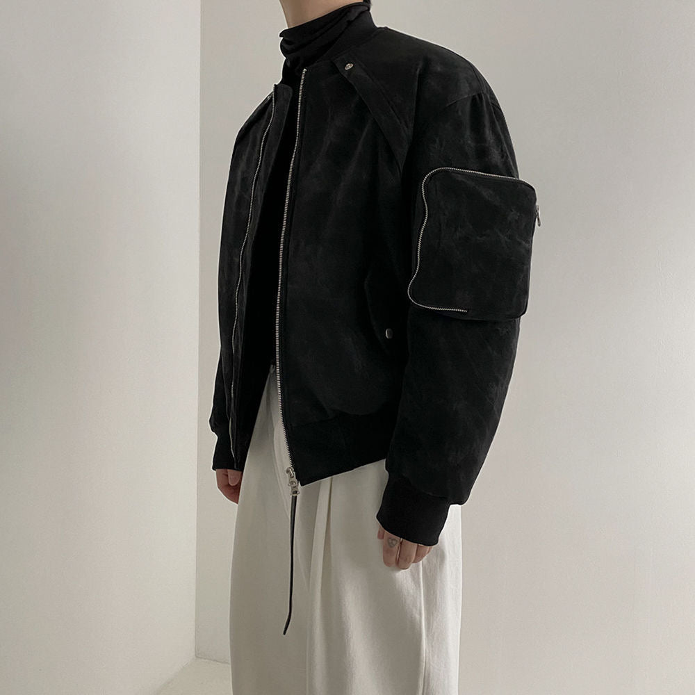 Men's Casual Bomber Jacket - Khaki