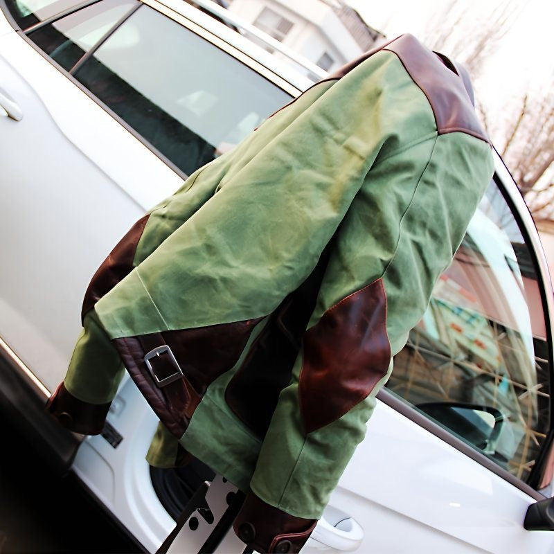Old Green Leather Patchwork