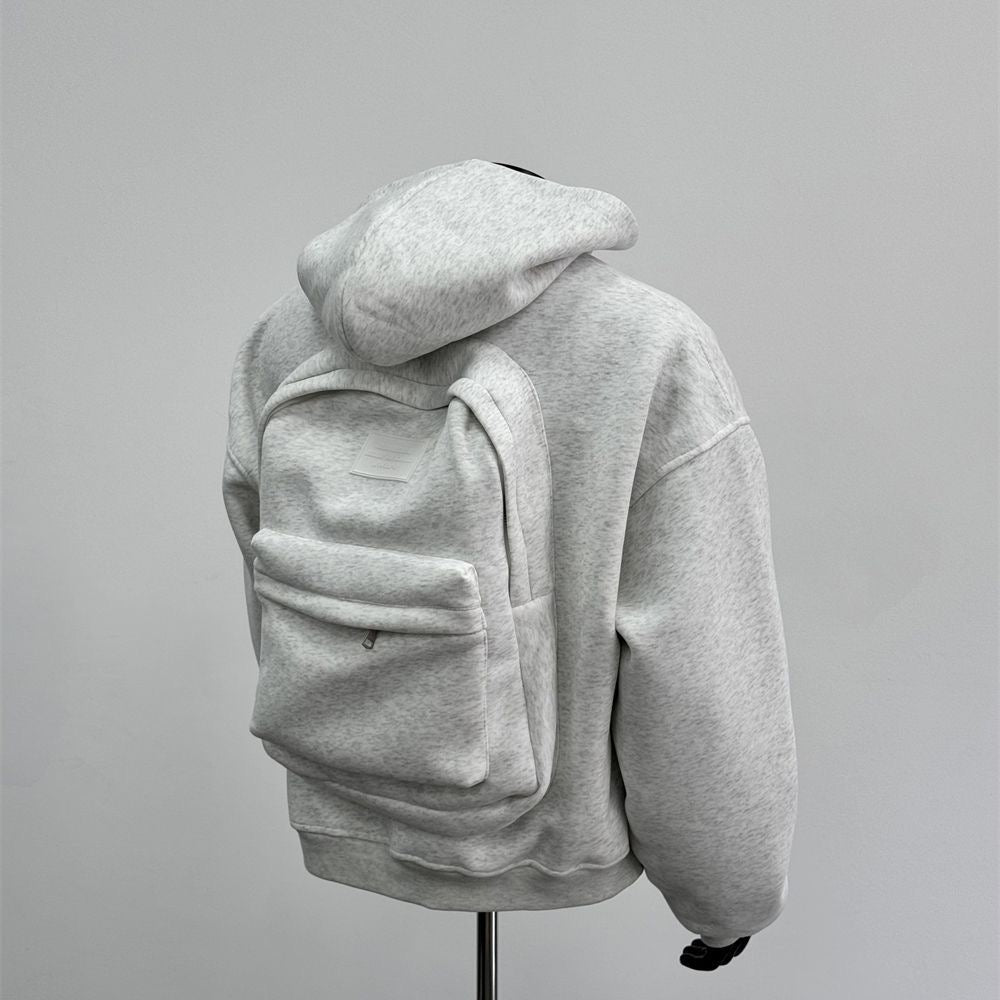 White Bomber With Hoodie