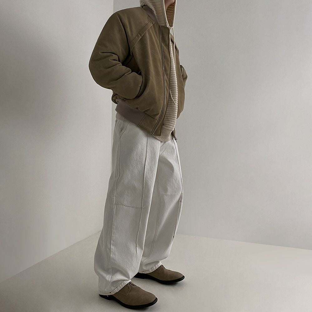 Men's Casual Bomber Jacket - Khaki