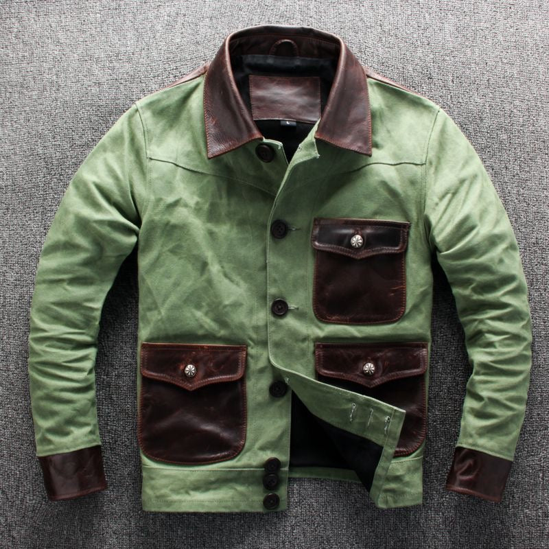 Old Green Leather Patchwork