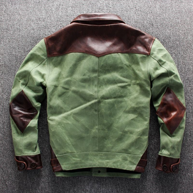 Old Green Leather Patchwork