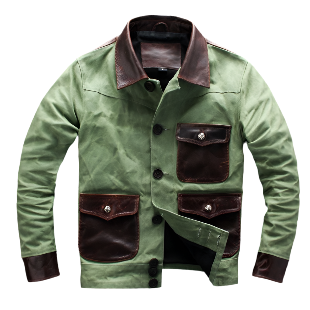 Old Green Leather Patchwork