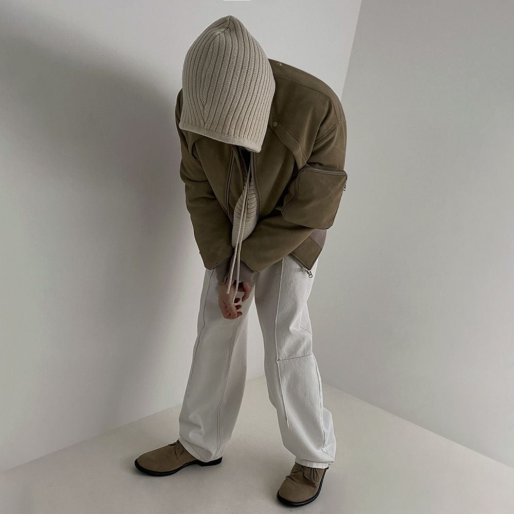 Men's Casual Bomber Jacket - Khaki