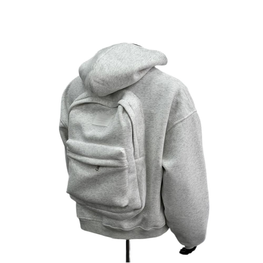 White Bomber With Hoodie