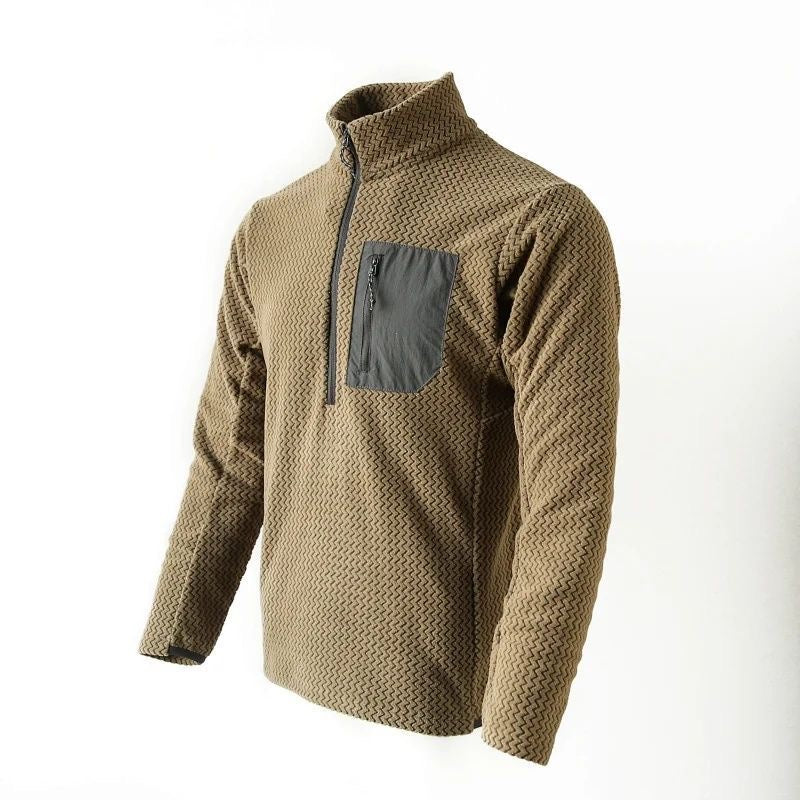 Geometric Quarter-Zip Pullover with Chest Pocket