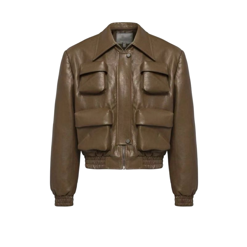 Arasy 313 - Leather Squared Squad Bomber Pilot Jacket