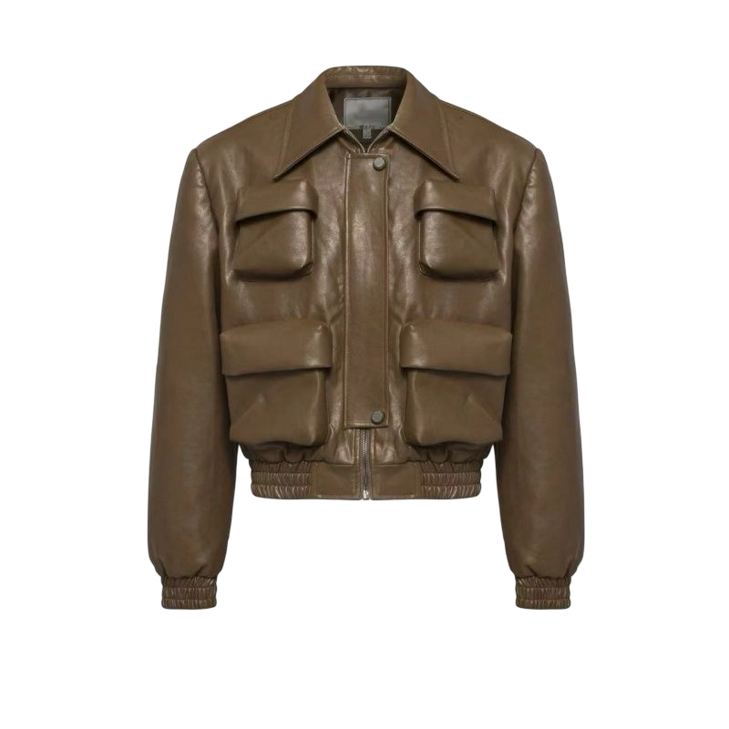 Arasy 313 - Leather Squared Squad Bomber Pilot Jacket